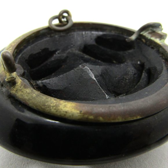 Antique Victorian Carved Jet Mourning Brooch Fern Frond Design - Picture 8 of 8